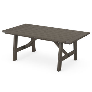 POLYWOOD Rustic Farmhouse 39" x 75" Dining Table in Vintage Finish