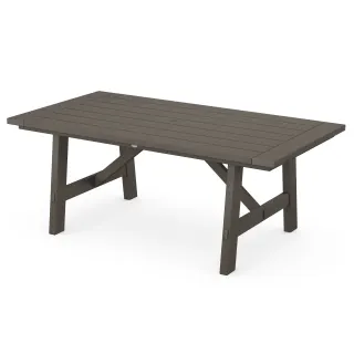 POLYWOOD Rustic Farmhouse 39" x 75" Dining Table in Vintage Finish