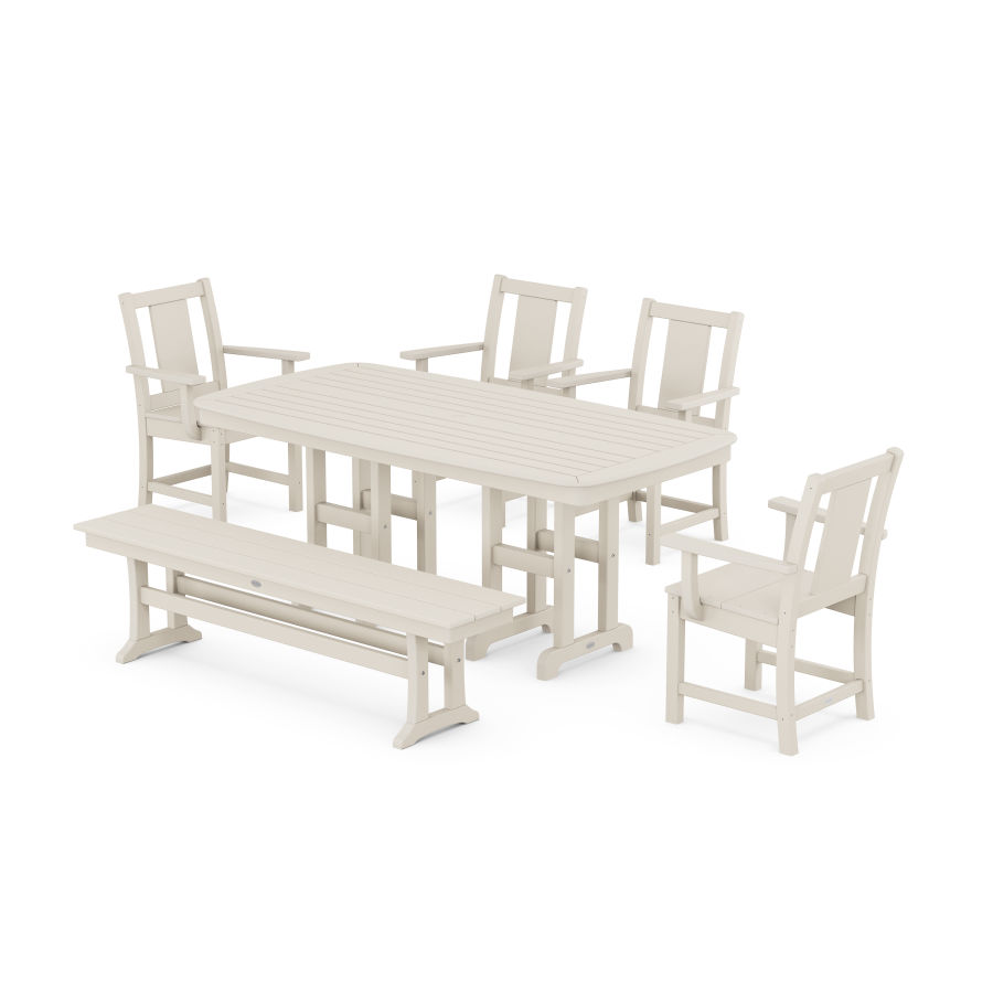 POLYWOOD Prairie 6-Piece Dining Set with Bench in Sand