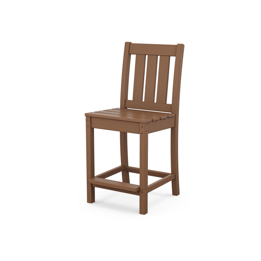POLYWOOD Oxford Counter Side Chair in Teak