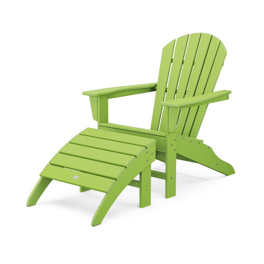 POLYWOOD South Beach Adirondack 2-Piece Set in Lime