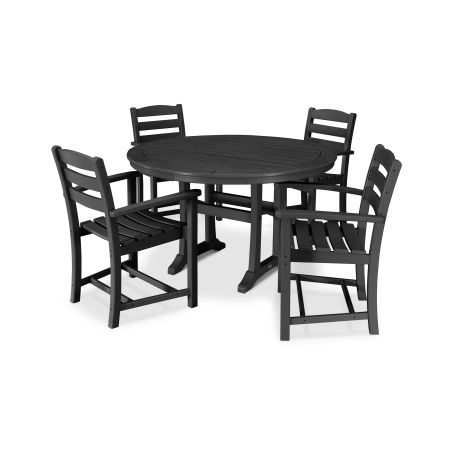 La Casa Café 5 Piece Arm Chair Dining Set in Black
