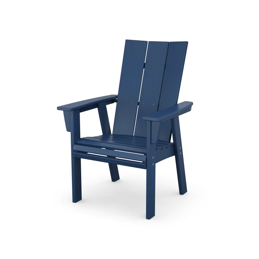 POLYWOOD Modern Curveback Adirondack Dining Chair in Navy