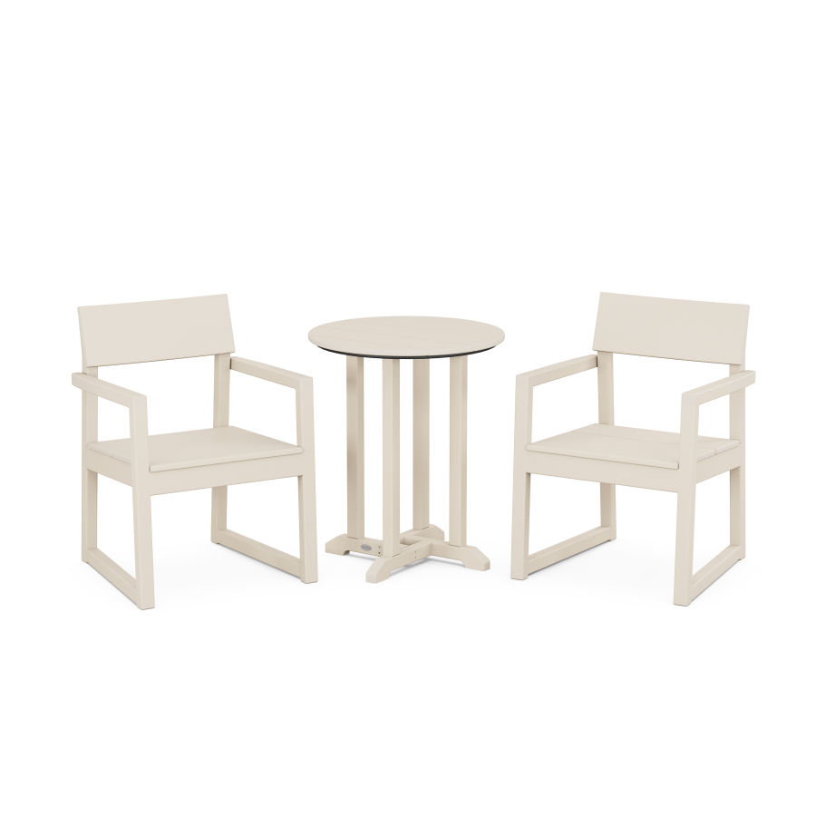 POLYWOOD EDGE 3-Piece Round Dining Set in Sand
