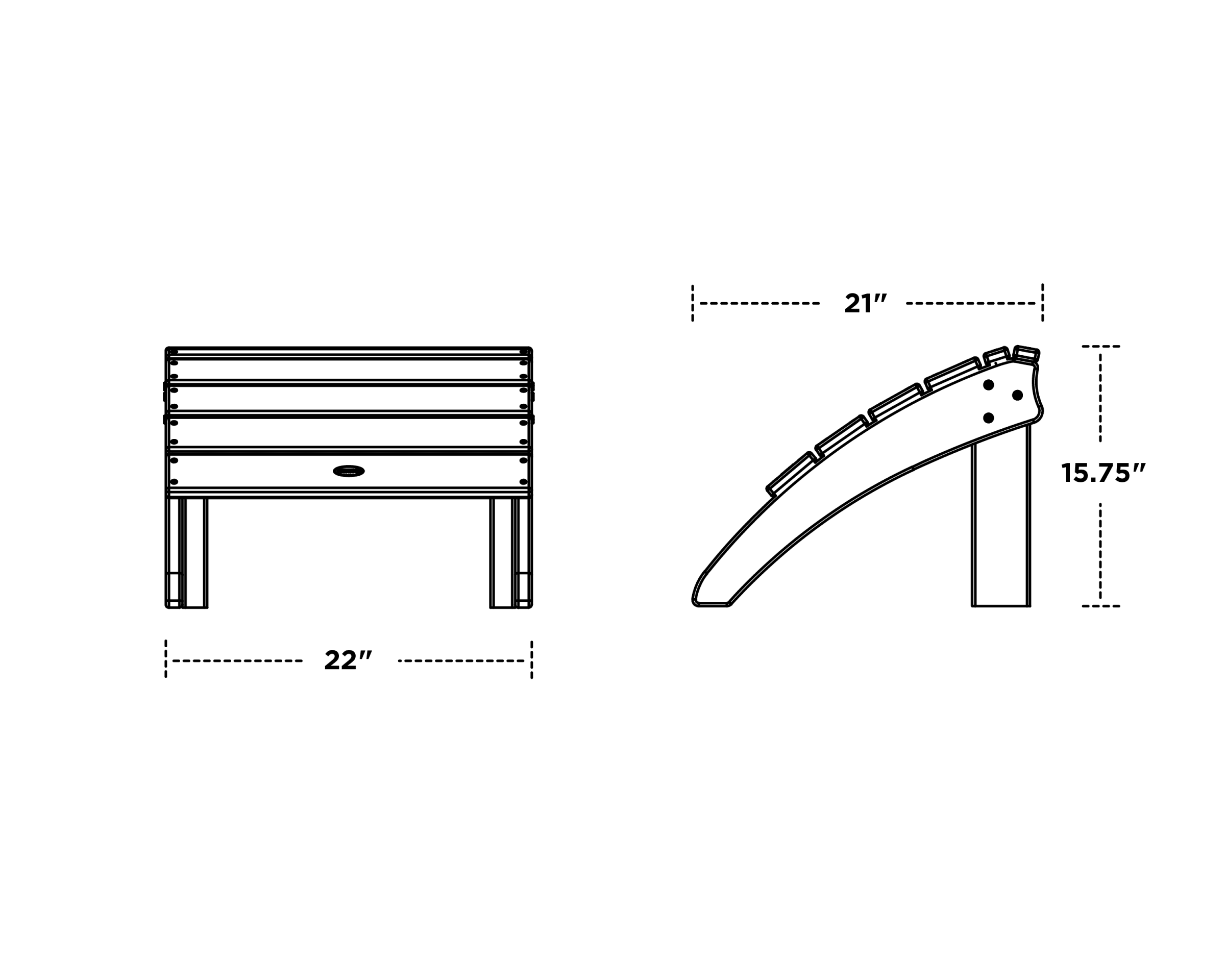 Dimensions for Seashell Ottoman