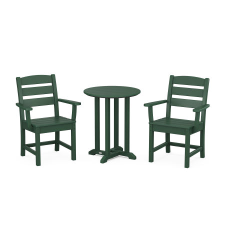 Lakeside 3-Piece Round Dining Set in Green