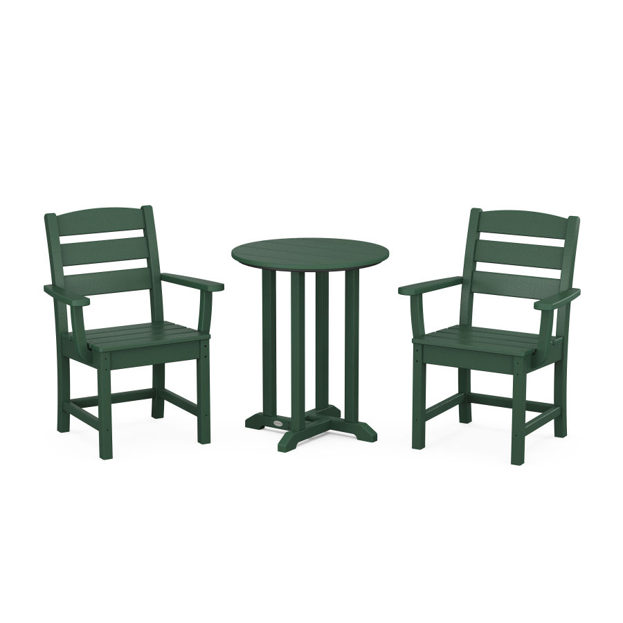 POLYWOOD Lakeside 3-Piece Round Dining Set in Green