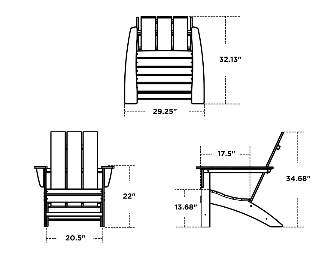 Dimensions for Modern Adirondack Chair