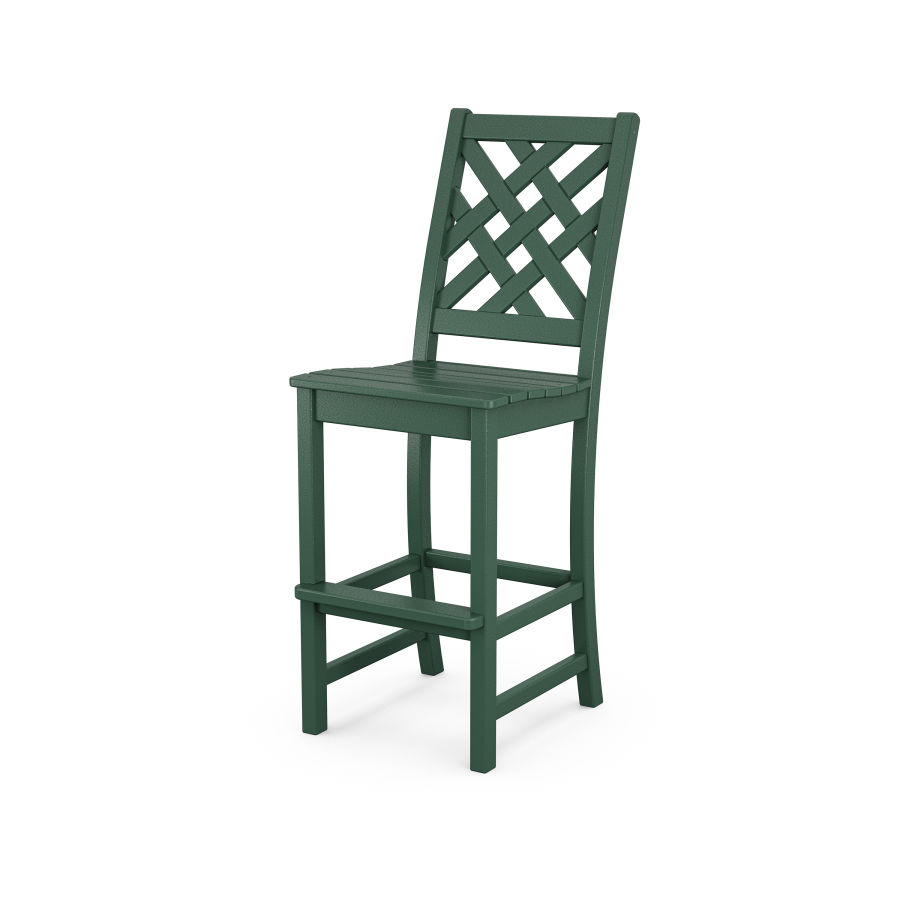 POLYWOOD Wovendale Bar Side Chair in Green