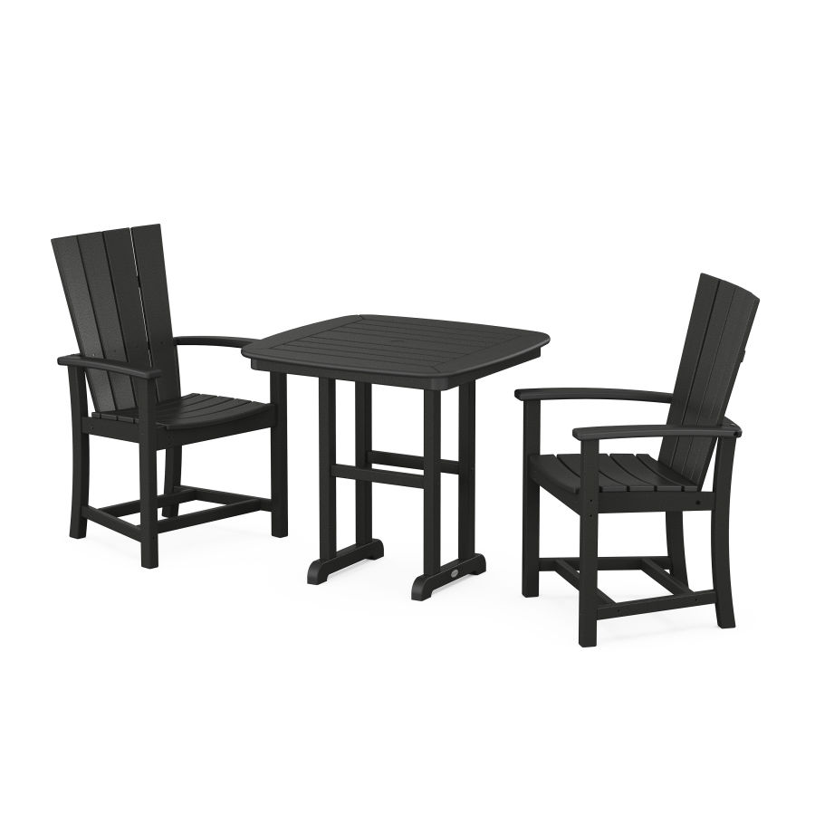 POLYWOOD Quattro 3-Piece Dining Set in Black