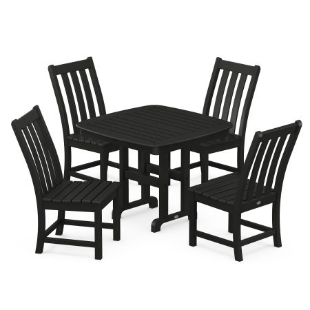 Vineyard 5-Piece Side Chair Dining Set in Black