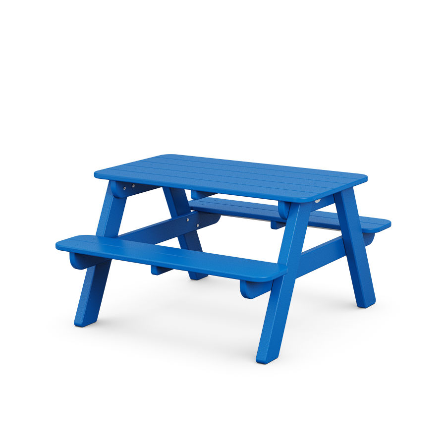 POLYWOOD Kids Outdoor Picnic Table in Pacific Blue