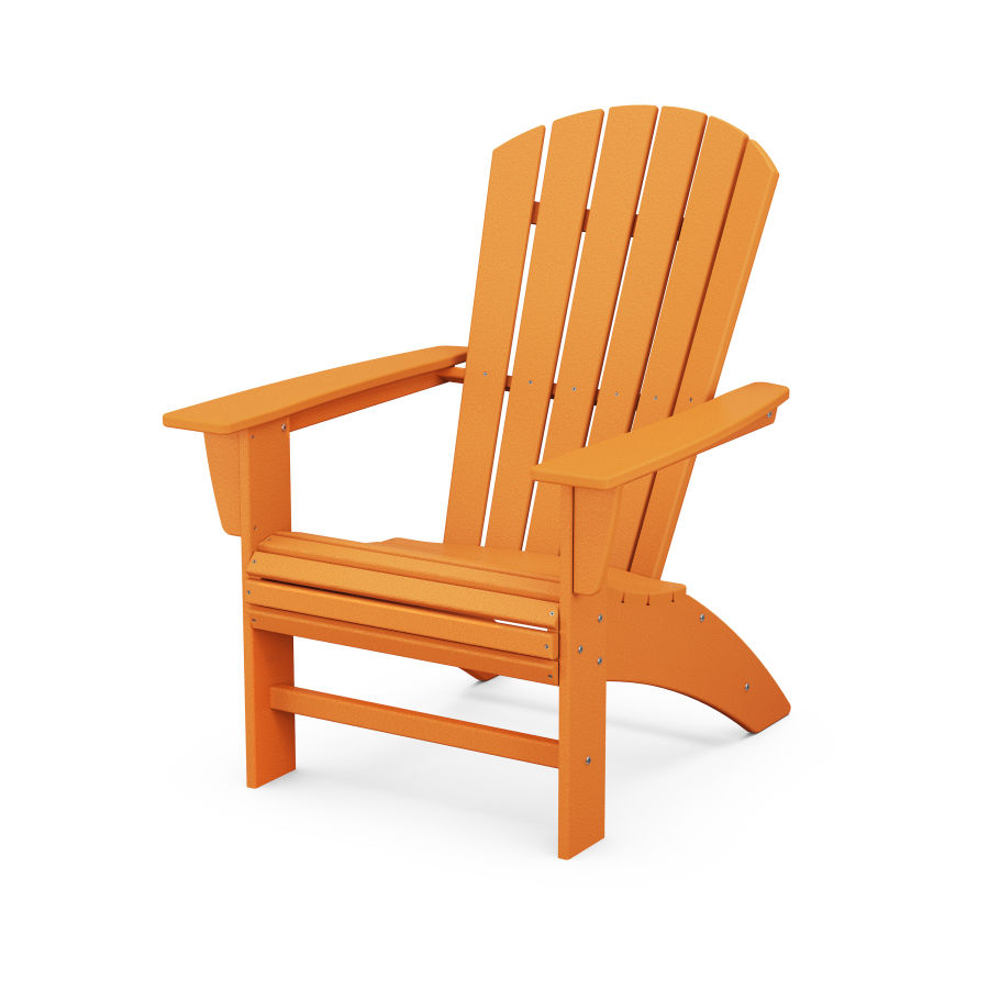 POLYWOOD Nautical Curveback Adirondack Chair in Tangerine