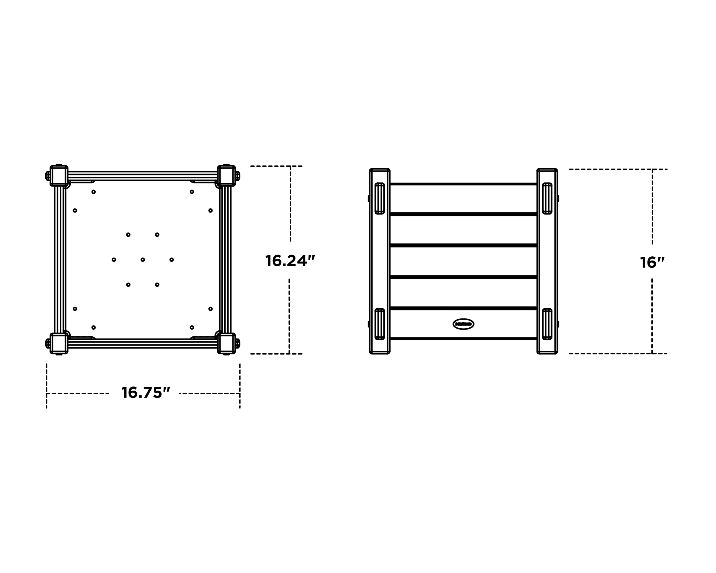 Dimensions for Nautical Square Planter Box