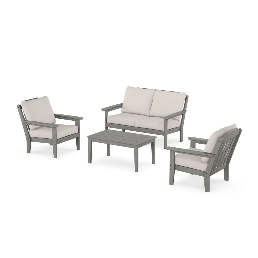 POLYWOOD Cottage 4-Piece Deep Seating Set with Loveseat