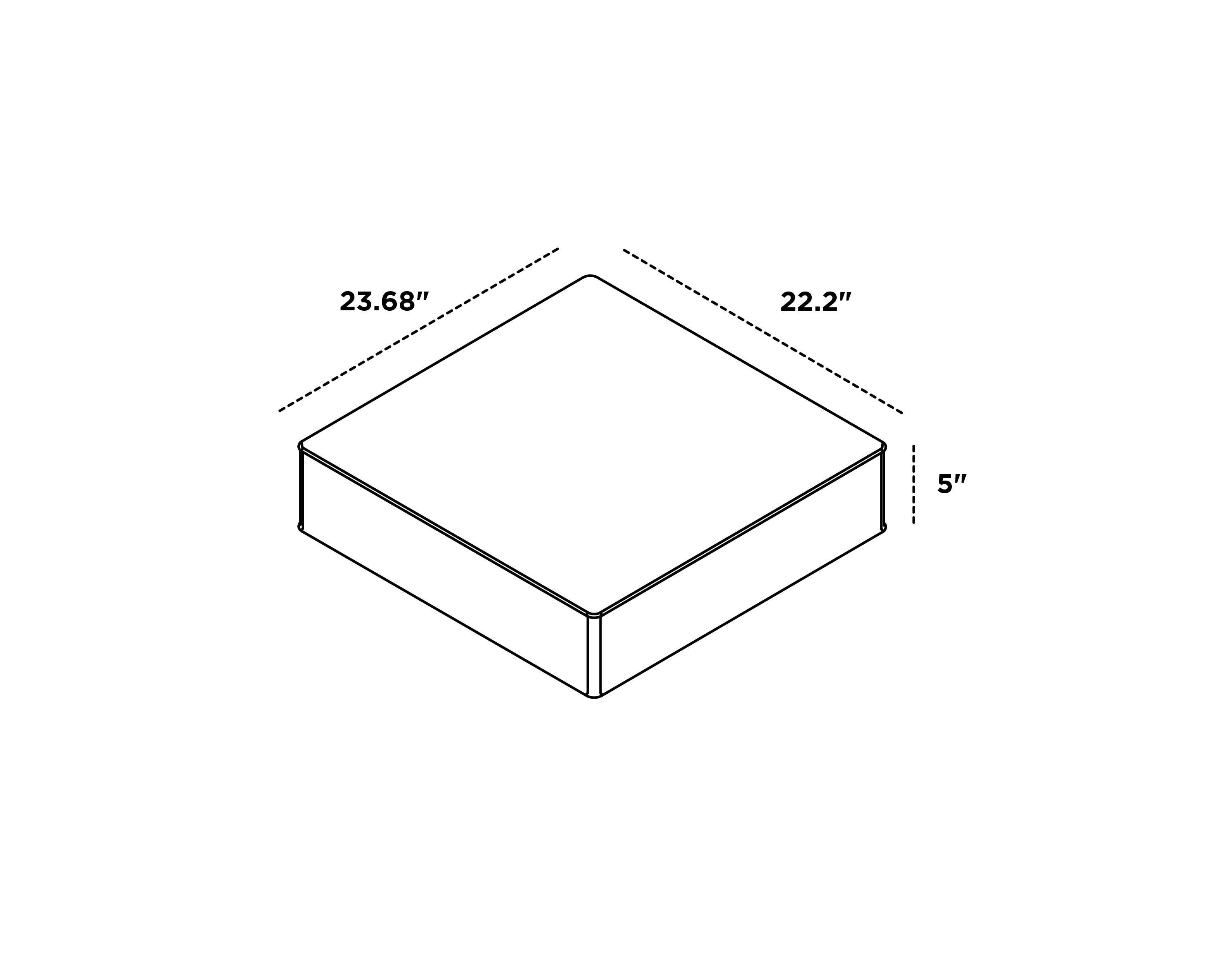 Dimensions for Ateeva 4000 Ottoman Cushion