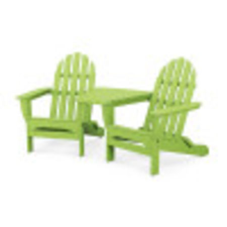 Classic Folding Adirondacks with Connecting Table in Lime