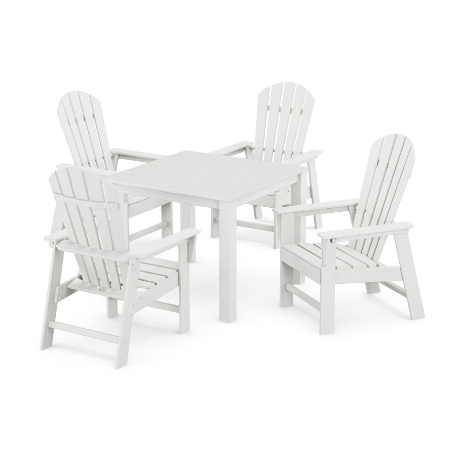 POLYWOOD South Beach Coast 5-Piece Parsons Dining Set in White