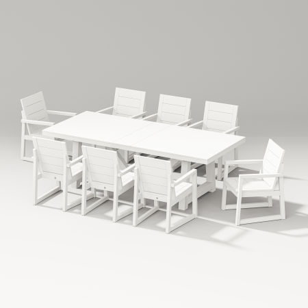 Elevate 9-Piece A-Frame Table Dining Set in Vintage White