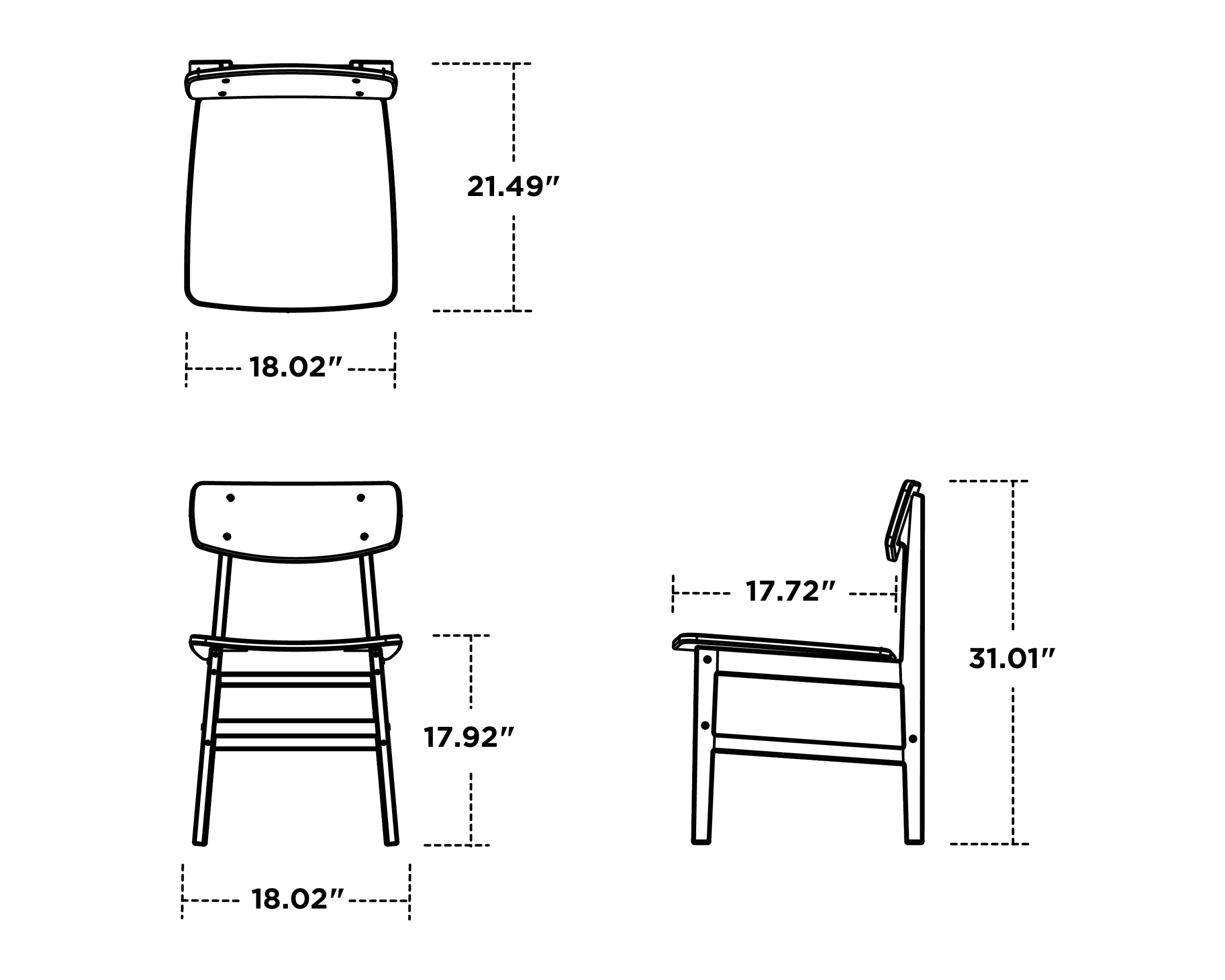 Dimensions for Modern Studio Urban Chair (Single)