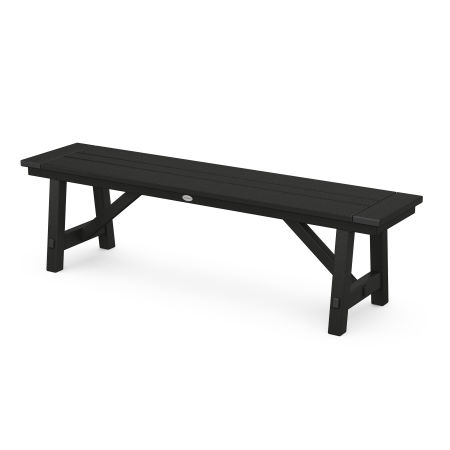 Rustic Farmhouse 60" Backless Bench in Black