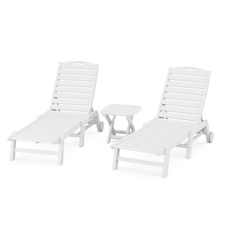 Nautical 3-Piece Chaise Set in White