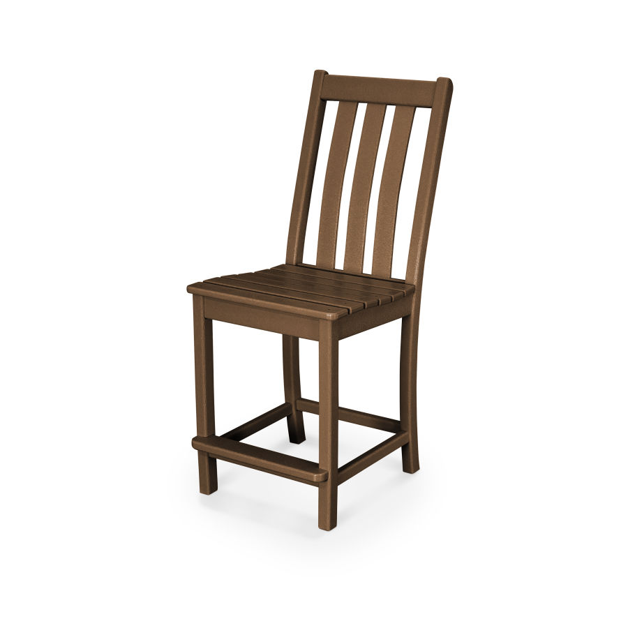 POLYWOOD Vineyard Counter Side Chair in Teak