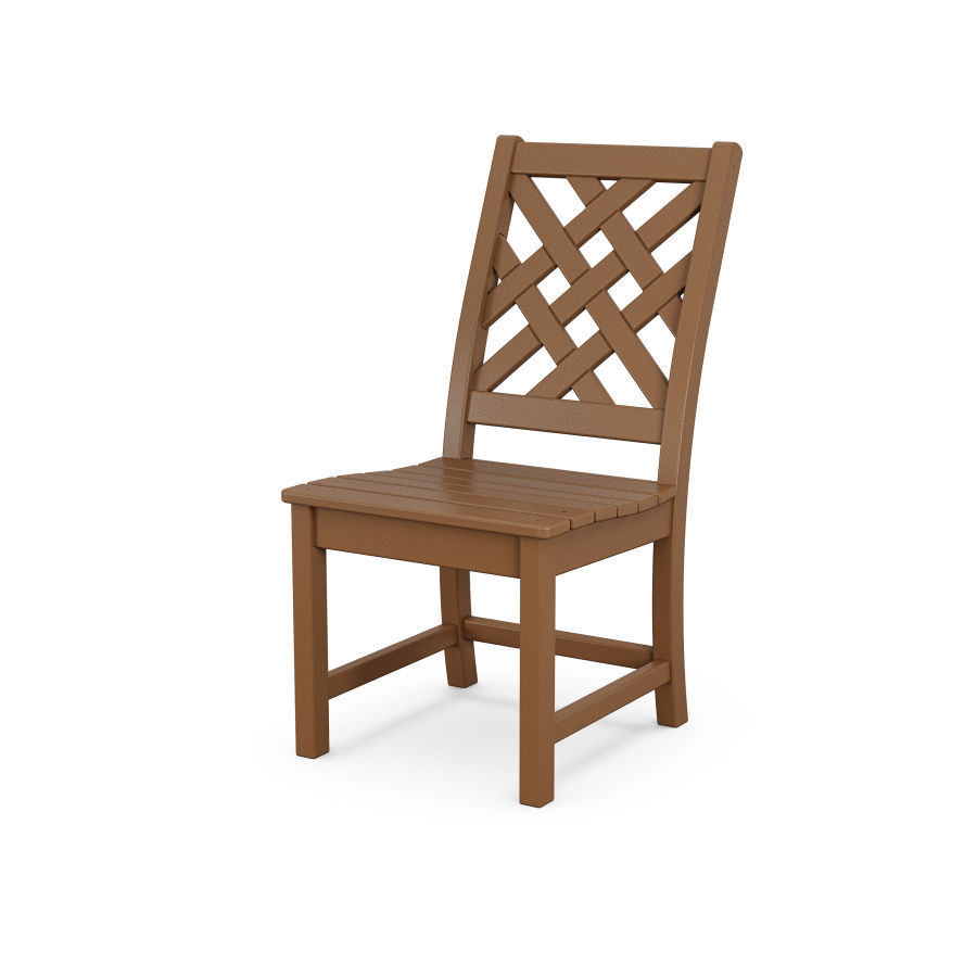 POLYWOOD Wovendale Dining Side Chair in Teak