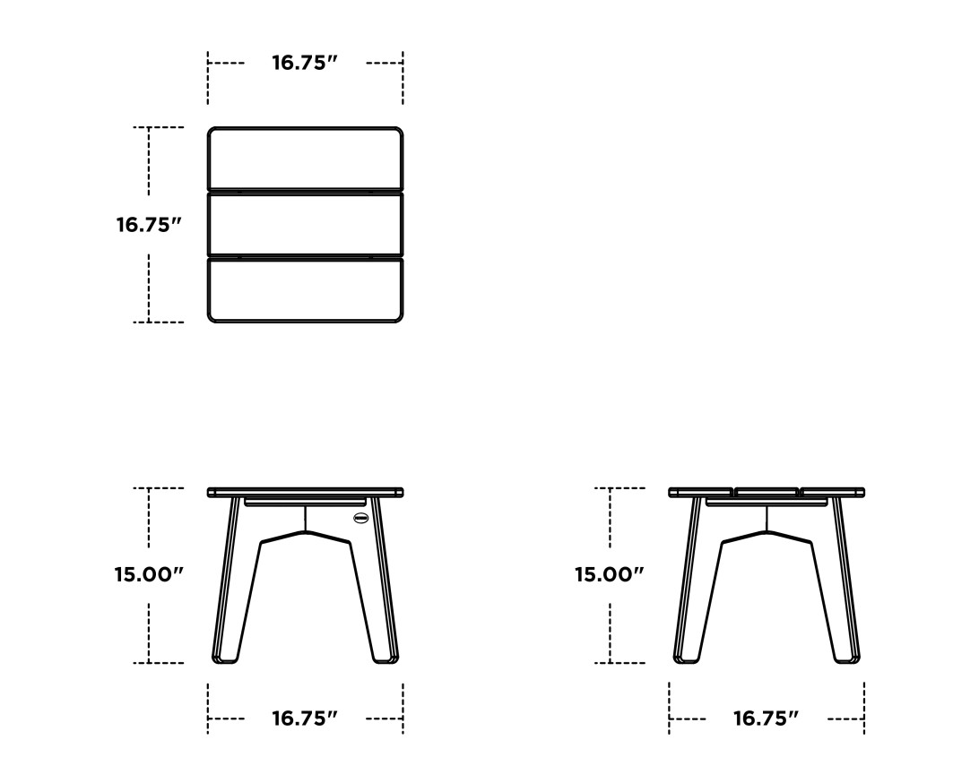 Dimensions for Riviera Modern Side Table