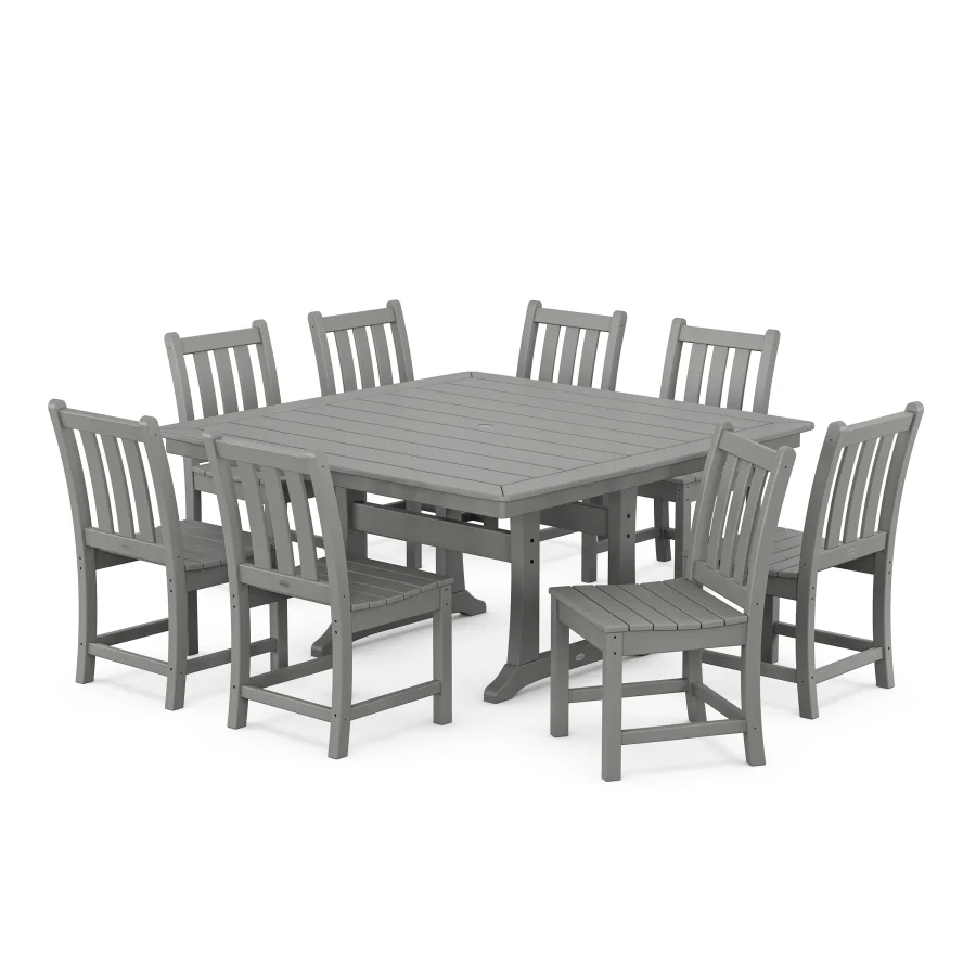 POLYWOOD Traditional Garden 9-Piece Nautical Trestle Dining Set