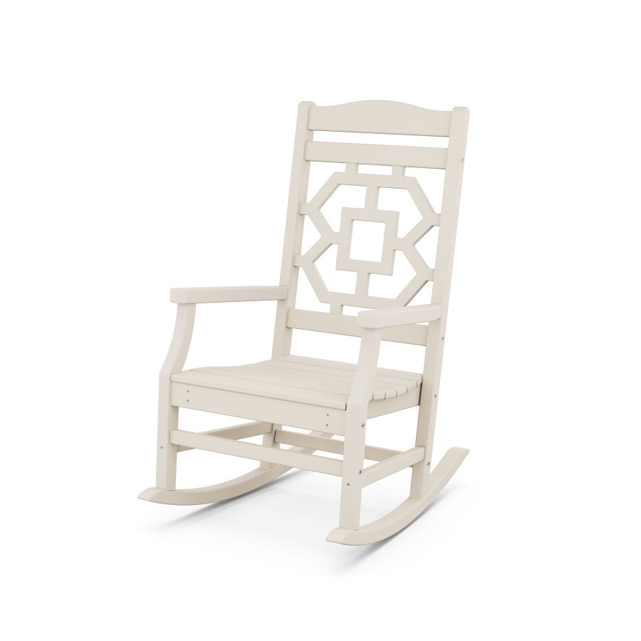 POLYWOOD Chinoiserie Rocking Chair in Sand