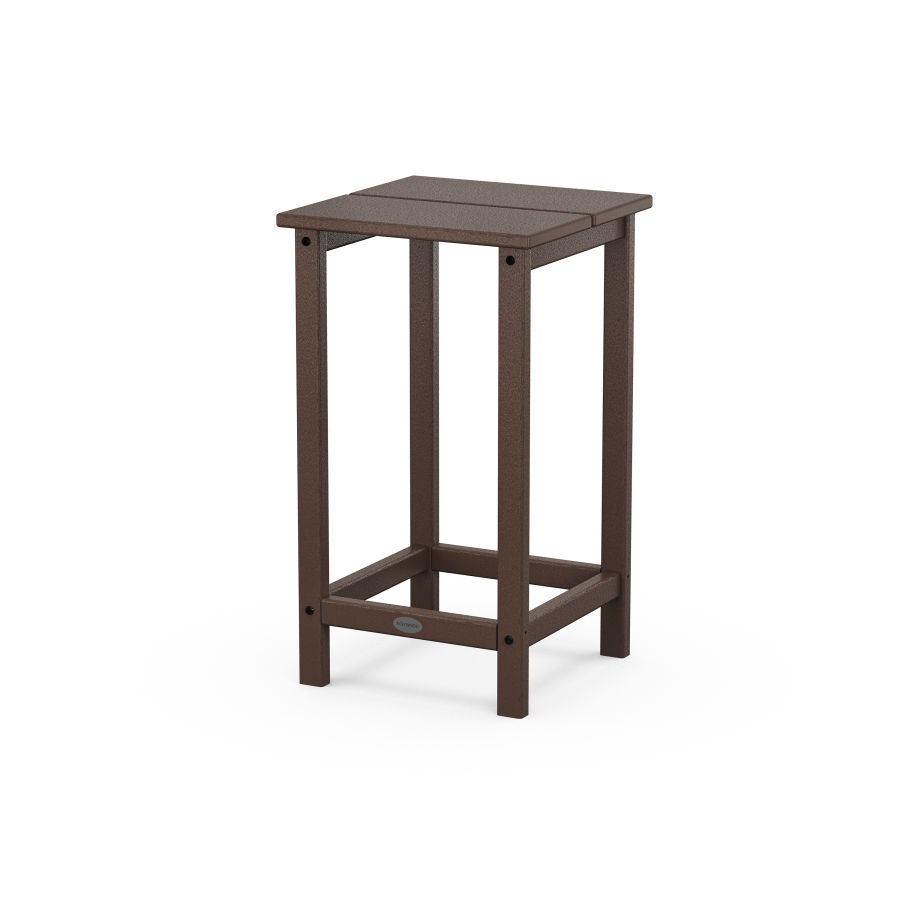 POLYWOOD Studio Square Counter Side Table in Mahogany