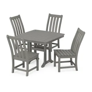 POLYWOOD Vineyard Side Chair 5-Piece Dining Set with Trestle Legs