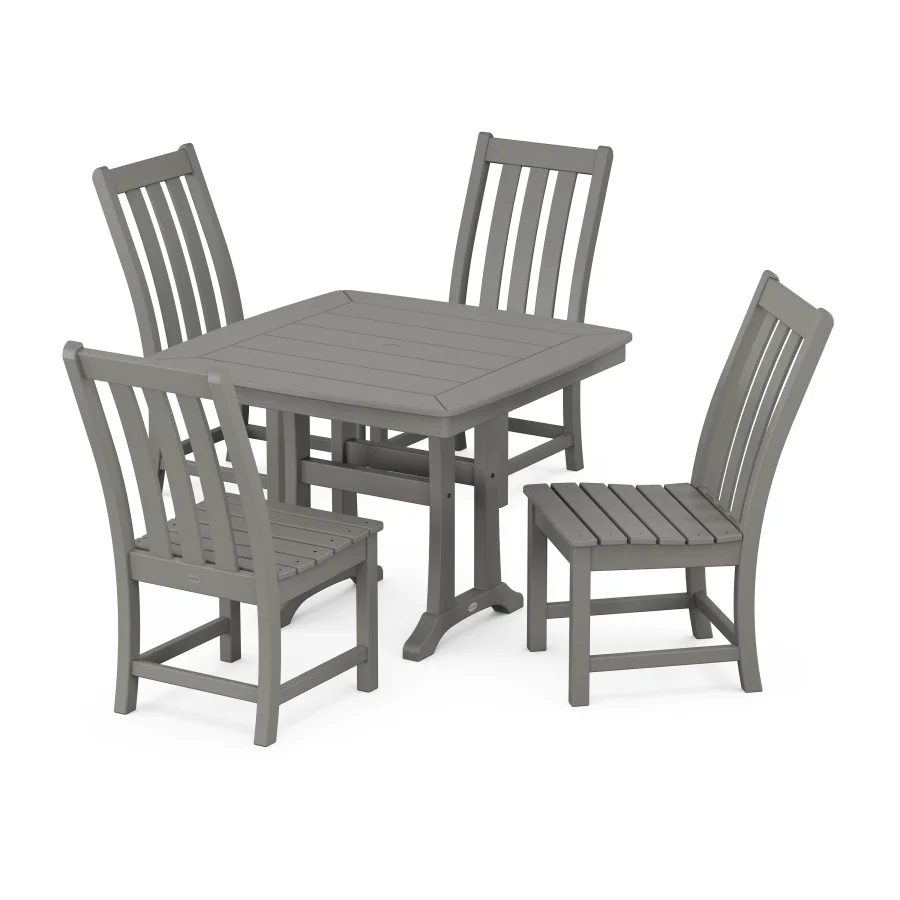 POLYWOOD Vineyard Side Chair 5-Piece Dining Set with Trestle Legs