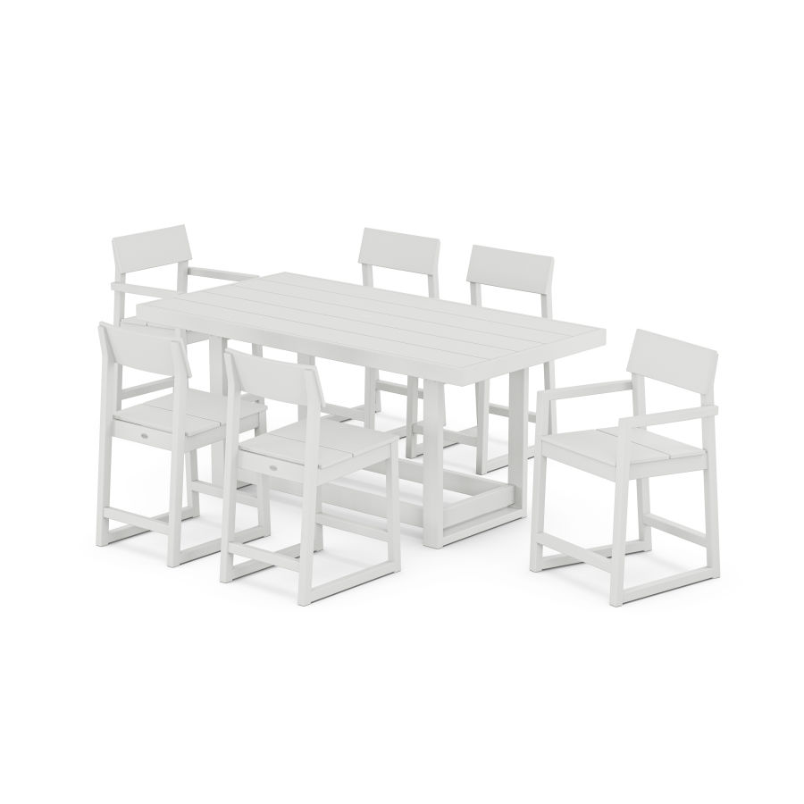 POLYWOOD EDGE 7-Piece Counter Table Set in White