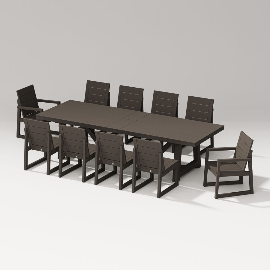 POLYWOOD Elevate 11-Piece A-Frame Table Dining Set in Vintage Coffee