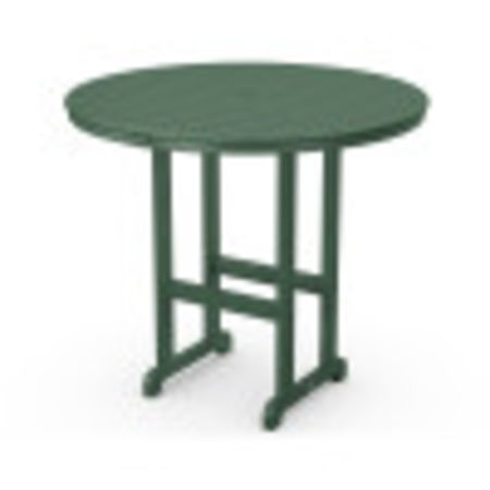 POLYWOOD 48" Round Farmhouse Bar Table in Green