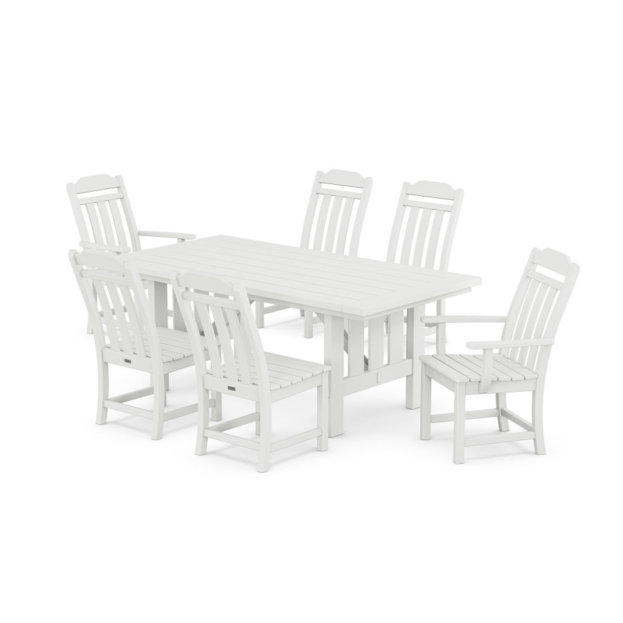 POLYWOOD Country Living 7-Piece Dining Set with Mission Table in White