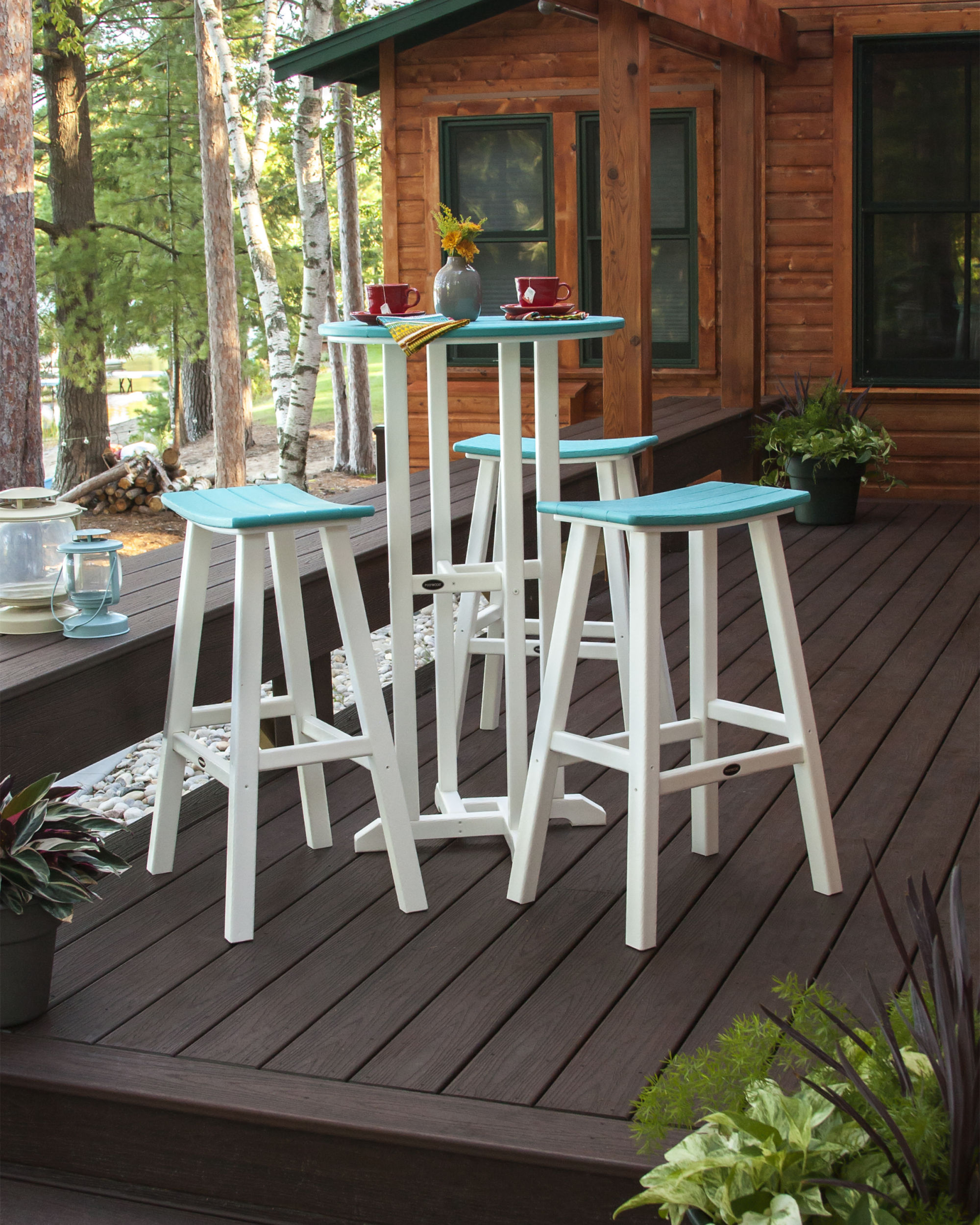 POLYWOOD® Contempo 4Piece Saddle Bar Stool Set PWS2351 POLYWOOD®