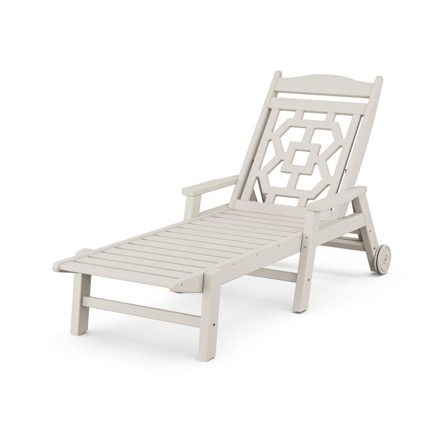 POLYWOOD Chinoiserie Chaise Lounge in Sand