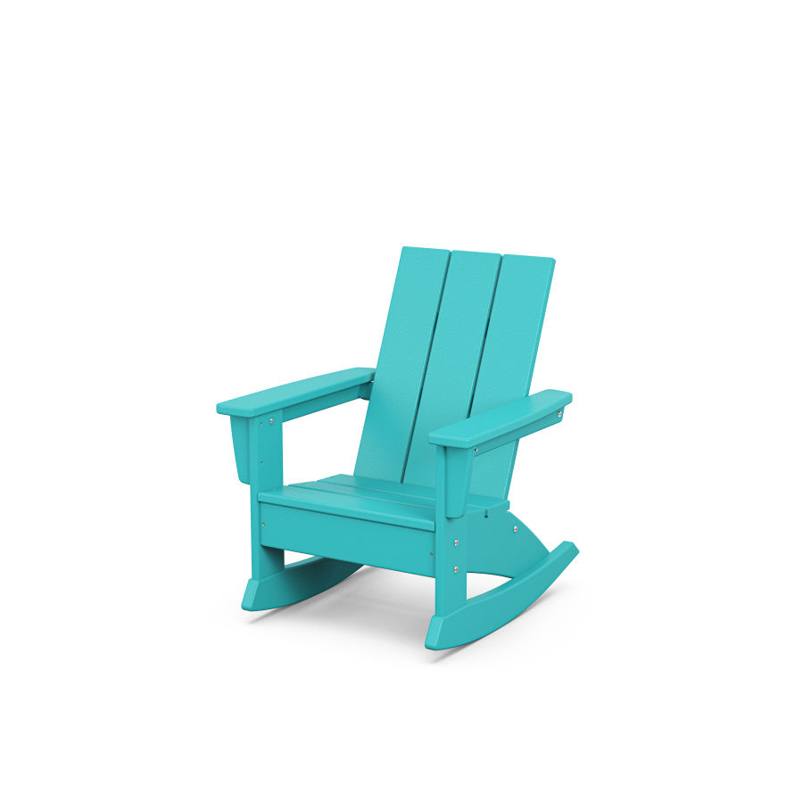 POLYWOOD Kids Modern Adirondack Rocking Chair in Aruba