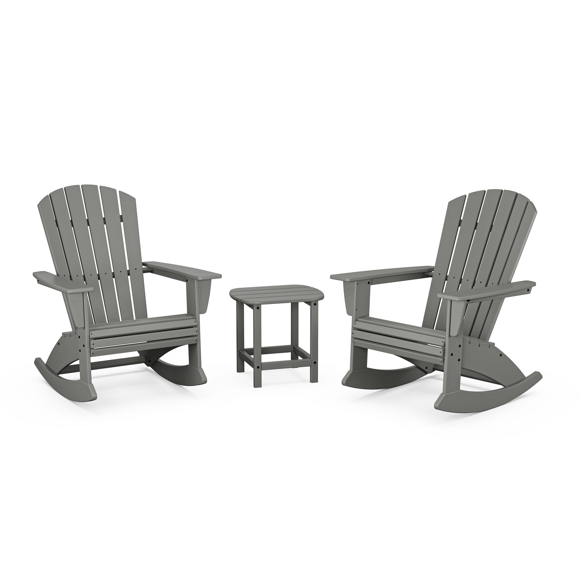 POLYWOOD® Nautical Curveback 3Piece Adirondack Rocking Chair Set
