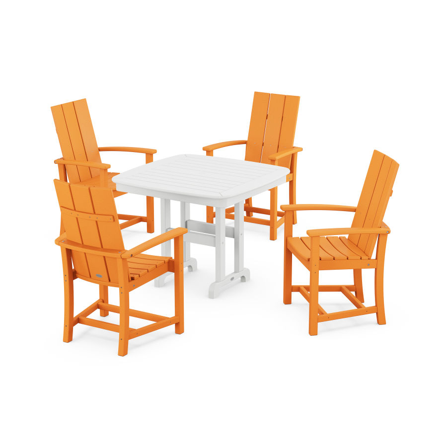 POLYWOOD Modern Adirondack 5-Piece Dining Set in Tangerine