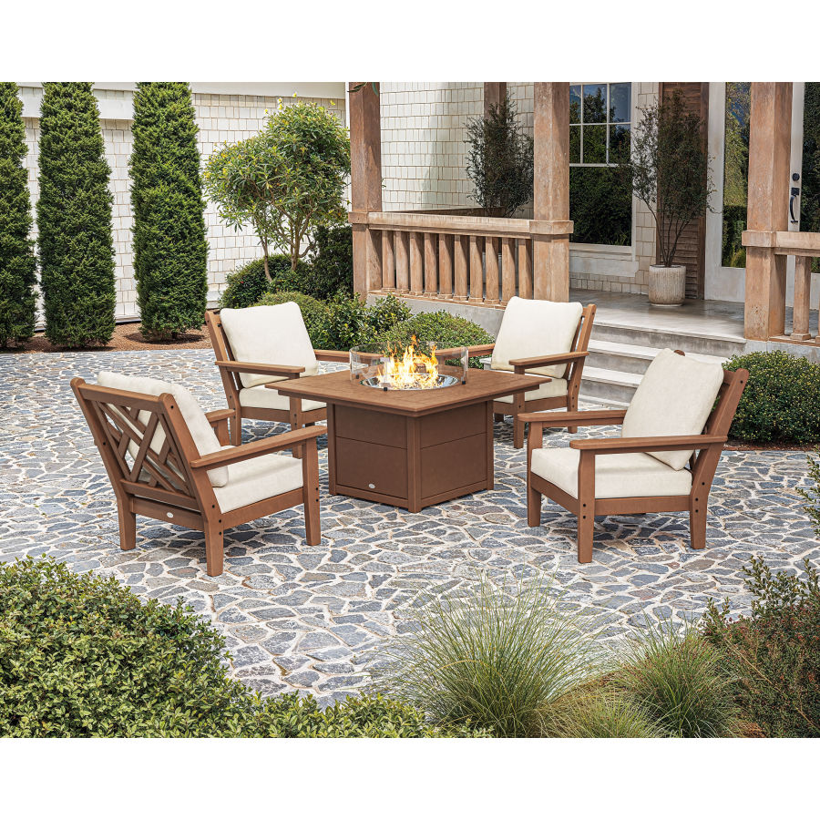 Chippendale 5-Piece Deep Seating Set with Fire Pit Table