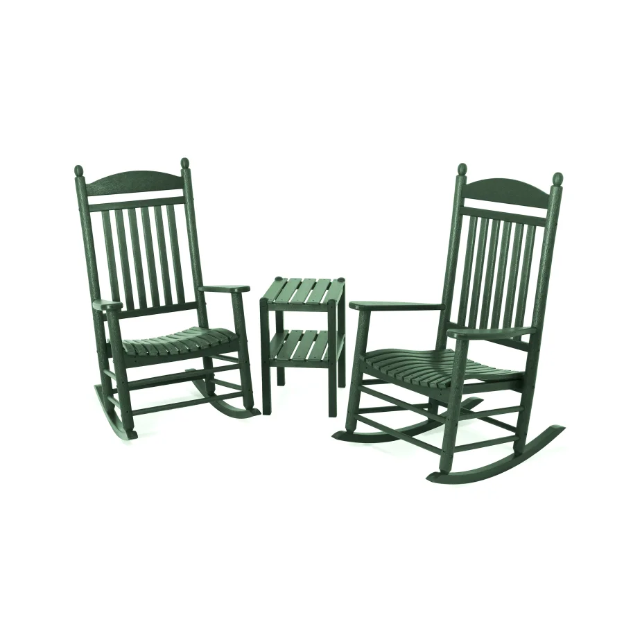 POLYWOOD Jefferson 3-Piece Rocker Set in Green