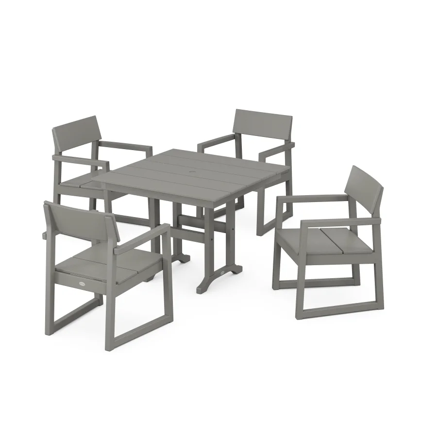 POLYWOOD EDGE 5-Piece Farmhouse Dining Set