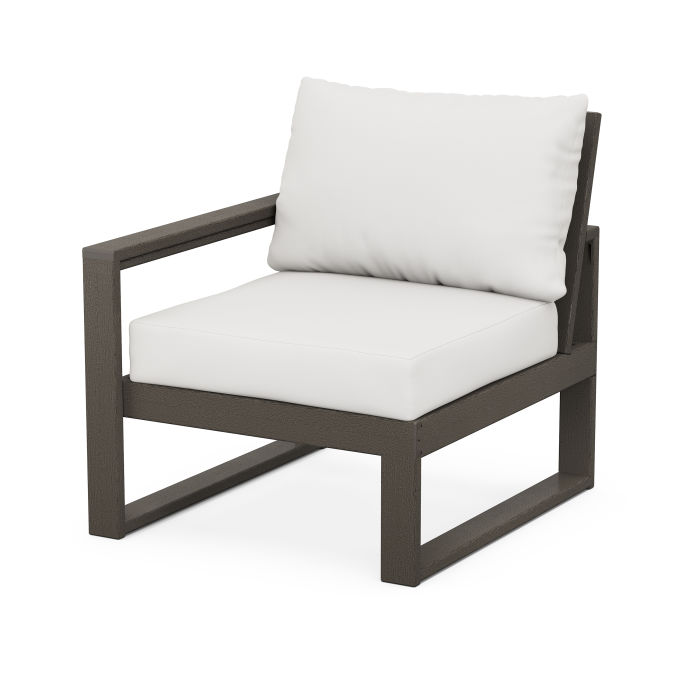 POLYWOOD EDGE Modular Left Arm Chair in Vintage Finish
