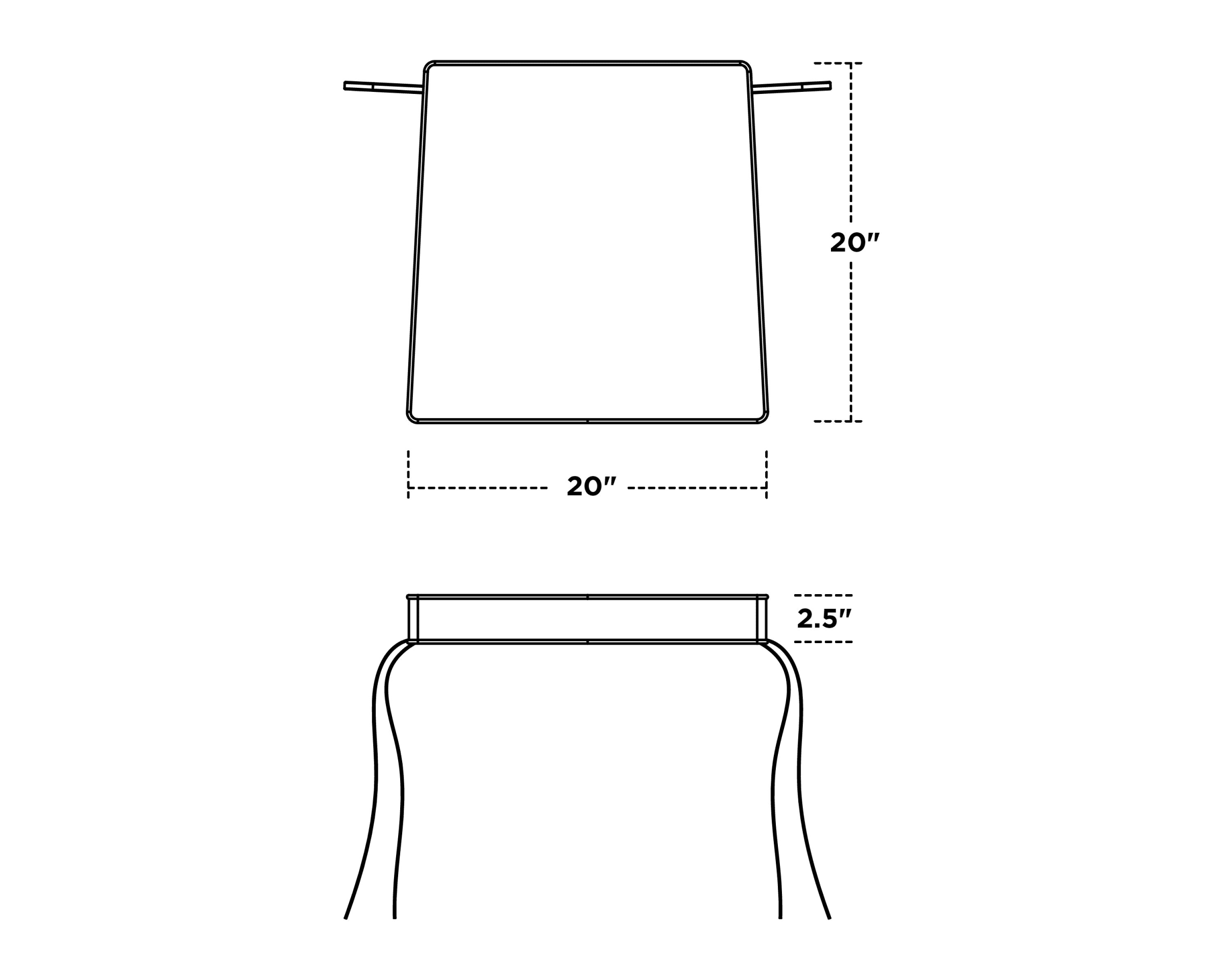 Dimensions for Chinoiserie Rocker Seat Cushion