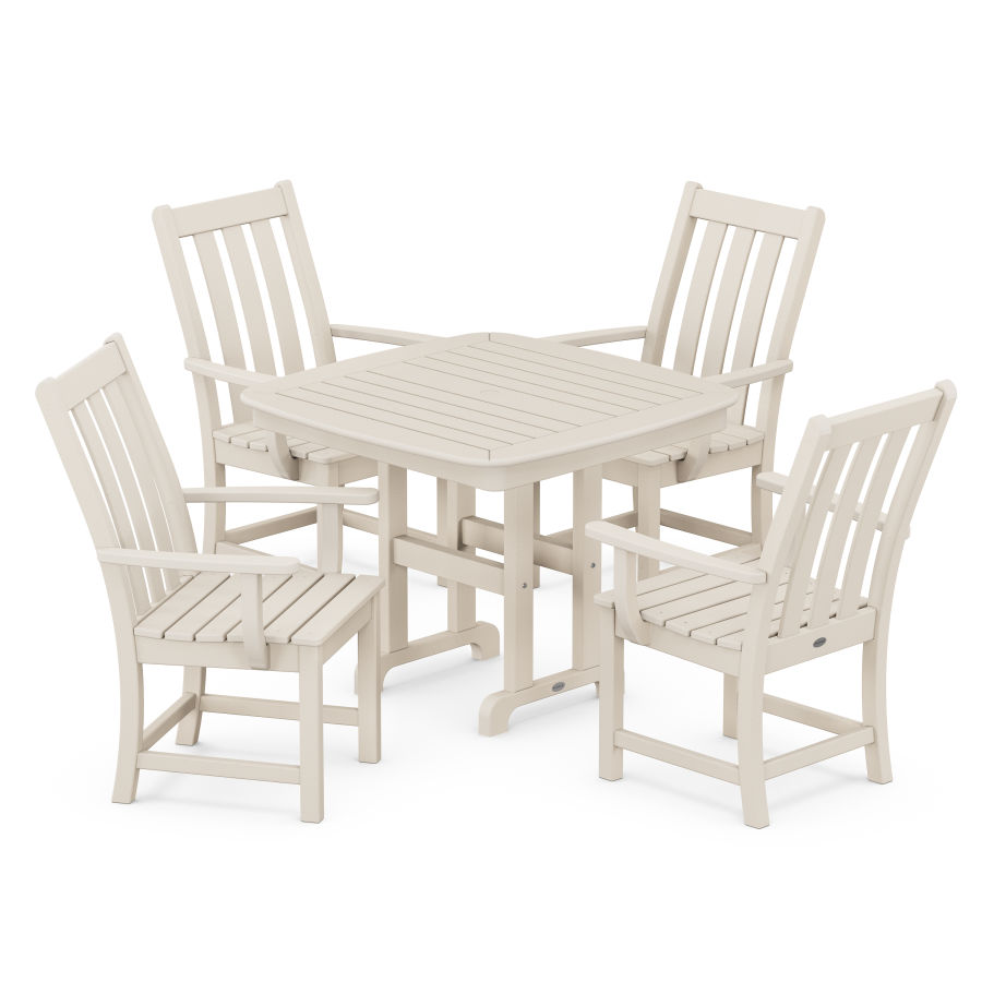POLYWOOD Vineyard 5-Piece Arm Chair Dining Set in Sand