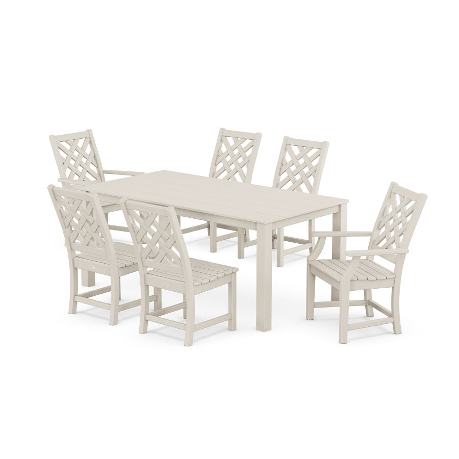 POLYWOOD Wovendale 7-Piece Parsons Dining Set in Sand